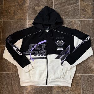 URBNIDNTY Fly High Aircraft Crew Zip Up Hoodie Sz XL Urban Streetwear